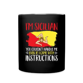 Sicily Flag Italy Sicily - Full Colour Mug - black - Front