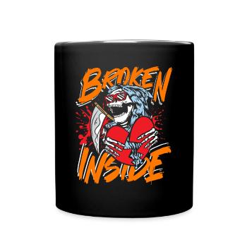 Broken inside - Tasse einfarbig - Schwarz - Vorne