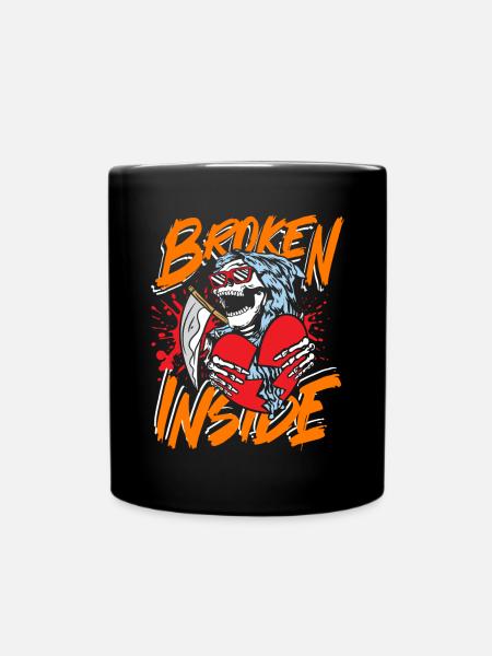 Broken inside - Tasse einfarbig - Schwarz