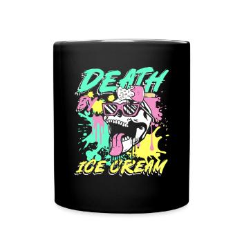 Death by ice cream | cool summer skull - Full Colour Mug - black - Front