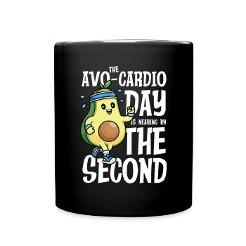 Avo-Cardio Day Avocada Calisthenics für Männer - Tasse einfarbig - Schwarz - Vorne