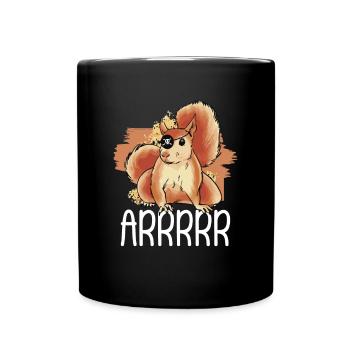 Arrrr Forêt Animal Mignon Enfants Écureuil Pirate - Mug uni - noir - Devant