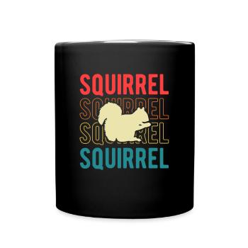 Vintage Squirrel Rodent Retro Forest Animal - Full Colour Mug - black - Front