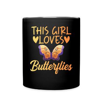 Butterfly Lover Gifts - Full Colour Mug - black - Front
