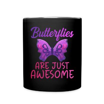 Butterfly Lover Gifts - Full Colour Mug - black - Front