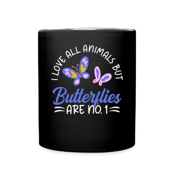 Butterfly Lover Gifts - Full Colour Mug - black - Front