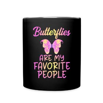 Cadeaux d’amant de papillons - Mug uni - noir - Devant
