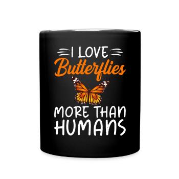 Butterfly Lover Gifts - Full Colour Mug - black - Front