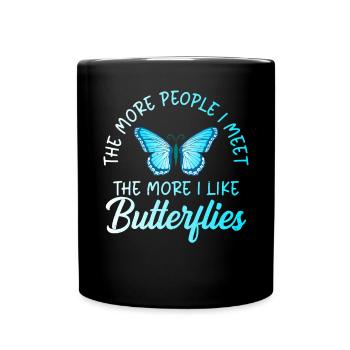 Butterfly Lover Gifts - Full Colour Mug - black - Front