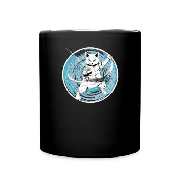 Katzen Fechter gamer Vintage Fechten Sport Katzen - Tasse einfarbig - Schwarz - Vorne
