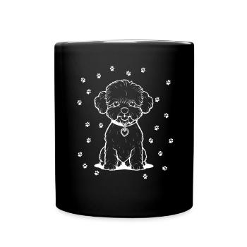 Bichon frisé avec petites pattes - Mug uni - noir - Devant