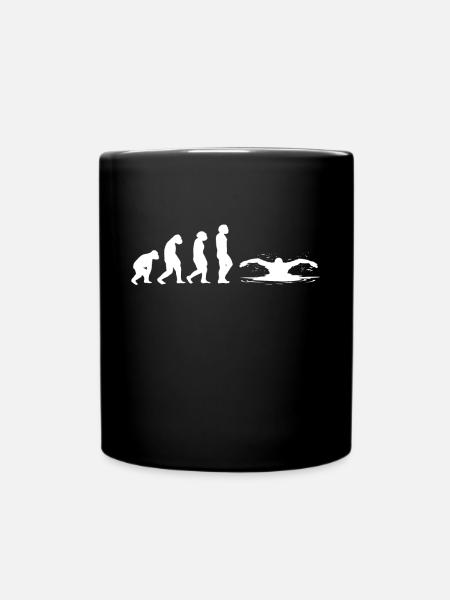 Schwimmer schwimmen Evolution Schwimm - Ensfarvet krus - sort