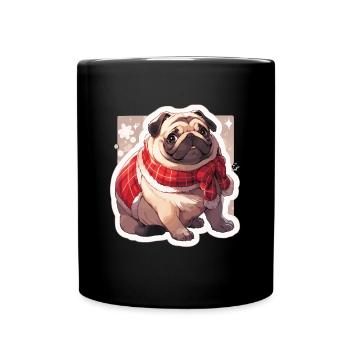 Pug Pug Dog Pug Christmas Pug Xmas - Full Colour Mug - black - Front