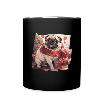 Pug Pug Dog Pug Christmas Pug Xmas - Full Colour Mug - black - Front