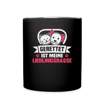 Hunderettungs Designs Für Tierrechtsaktivisten - Tasse einfarbig - Schwarz - Vorne