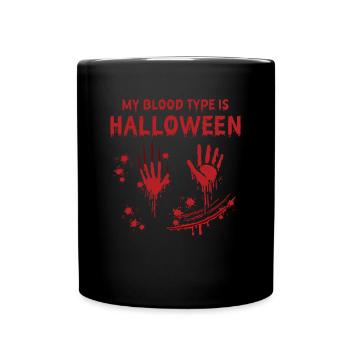 Idées amusantes d’Halloween - Mon groupe sanguin est Halloween - Mug uni - noir - Devant