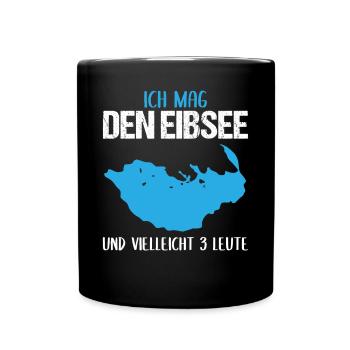 Eibsee und 3 Freunde - Ein Ort, wenige Menschen - Tasse einfarbig - Schwarz - Vorne