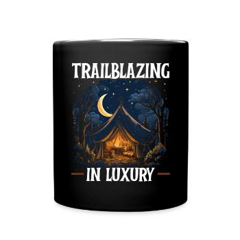 Glamping Camper Nature Camp Zelt Happy Glamper - Tasse einfarbig - Schwarz - Vorne