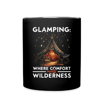 Glamping Camper Nature Camp Zelt Happy Glamper - Tasse einfarbig - Schwarz - Vorne