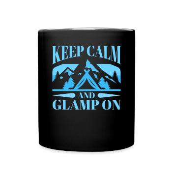 Glamping Camper Nature Camp Tent Happy Glamper - Full Colour Mug - black - Front