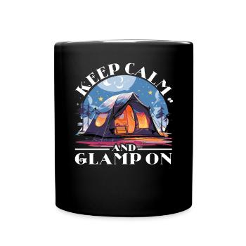 Glamping Camper Nature Camp Zelt Happy Glamper - Tasse einfarbig - Schwarz - Vorne