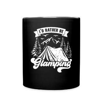 Glamping Camper Nature Camp Zelt Happy Glamper - Tasse einfarbig - Schwarz - Vorne