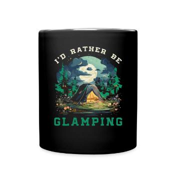 Glamping Camper Nature Camp Zelt Happy Glamper - Tasse einfarbig - Schwarz - Vorne