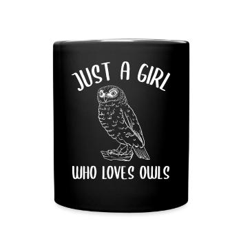 Girl Owl Lover Blatantly - Full Colour Mug - black - Front
