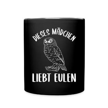Girl Owl Lover Fervor Statement - Full Colour Mug - black - Front