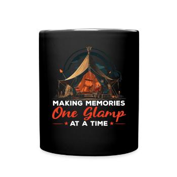 Glamping Camper Nature Camp Zelt Happy Glamper - Tasse einfarbig - Schwarz - Vorne