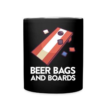 Jeu de Cornhole Tenue de trou de maïs avec Cornhole - Mug uni - noir - Devant