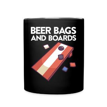Jeu de Cornhole Tenue de trou de maïs avec Cornhole - Mug uni - noir - Devant
