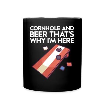 Jeu de Cornhole Tenue de trou de maïs avec Cornhole - Mug uni - noir - Devant