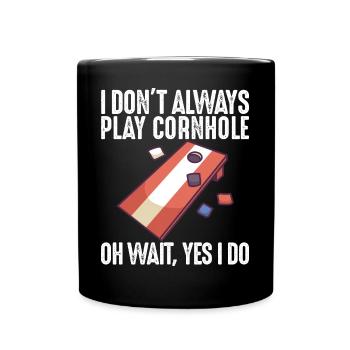 Jeu de Cornhole Tenue de trou de maïs avec Cornhole - Mug uni - noir - Devant