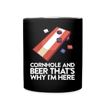 Jeu de Cornhole Tenue de trou de maïs avec Cornhole - Mug uni - noir - Devant