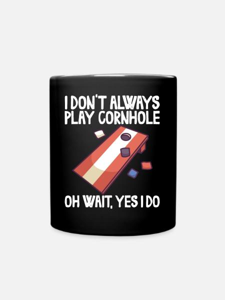 Jeu de Cornhole Tenue de trou de maïs avec Cornhole - Mug uni - noir