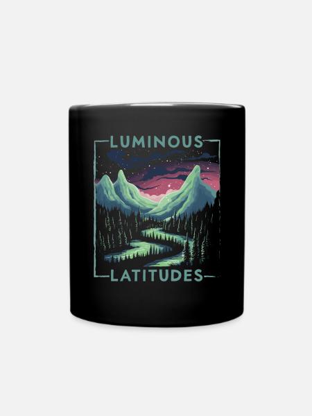 Aurora Borealis Dark Sky Nature Lichtspiel - Tasse einfarbig - Schwarz