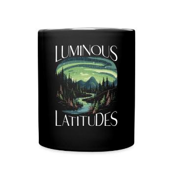 Aurore boréale ciel étoilé Nature lumière affichage - Mug uni - noir - Devant
