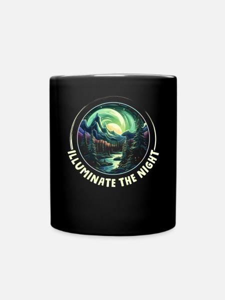 Aurora Borealis Dark Sky Nature Lichtspiel - Tasse einfarbig - Schwarz