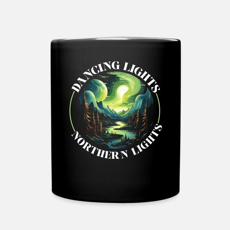 Aurora Borealis Dark Sky Nature Lichtspiel - Tasse einfarbig - Schwarz