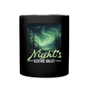 Aurore boréale ciel étoilé Nature lumière affichage - Mug uni - noir - Devant
