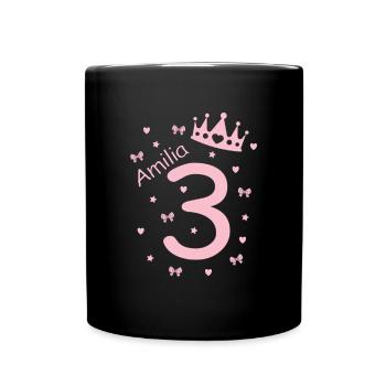 Amilia's third birthday - Full Colour Mug - black - Front