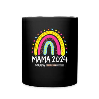 Maman 2024 Chargement - Mug uni - noir - Devant