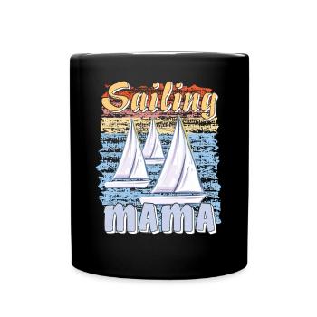 BOOTE SAILING MAMA - Tasse einfarbig - Schwarz - Vorne