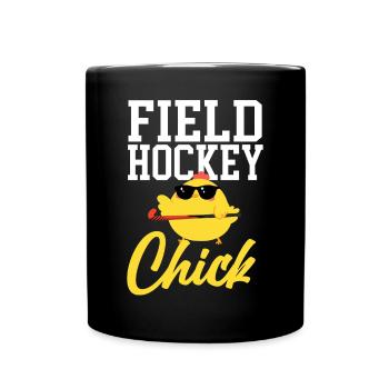 Field Hockey Chicken Field Hockey - Tasse einfarbig - Schwarz - Vorne