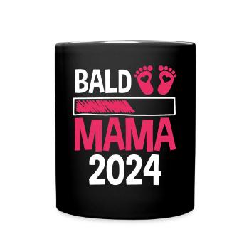 Werdende Mama 2024 - Tasse einfarbig - Schwarz - Vorne