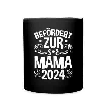 Werdende Mama 2024 - Tasse einfarbig - Schwarz - Vorne