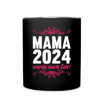 Werdende Mama 2024 - Tasse einfarbig - Schwarz - Vorne