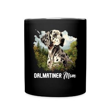 Hund Dalmatiner - Tasse einfarbig - Schwarz - Vorne