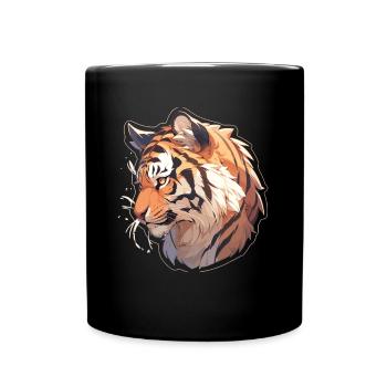 Tiger - Tasse einfarbig - Schwarz - Vorne